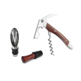 Lutong Wine Opener/Pourer - Professional Corkscrews for Wine Bottles w/Foil Cutter and Cap Remover - Manual Wine Key for Servers, Waiters, Bartenders and Home Use