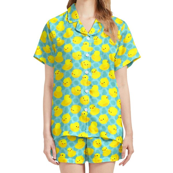 Ningest 2 Piece Pjs Womens Button Down Pajamas Set Short