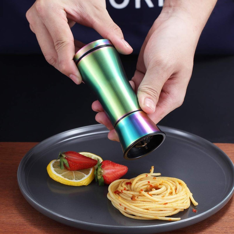 Rainbow Salt And Pepper Shakers, Kyraton Titanium Plating Stainless Steel