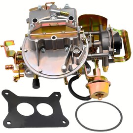 New 2 Barrel Carburetor 2100 2150 Carburetor for Ford 351 302 289 Cu Jeep Engine Compatible with F350 F250 F150 (with Electric Choke Mounting Gasket)