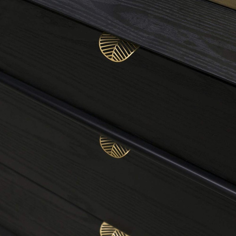 RZDEAL Solid Brass Edge Pulls for Cabinets Brushed Gold Leaf