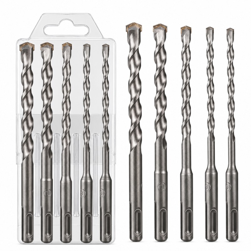 5-Piece SDS Plus Carbide Masonry Drill Bit Set, 160mm