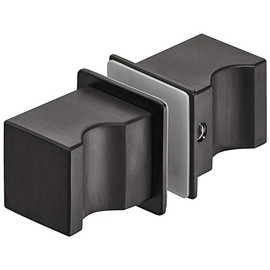 Gedotec Stainless Steel Shower Door Knob Black Glass Door Handle Square for Shower Doors - H10181 | Shower Cubicle Knob for Screwing | Button Handle Square 35 x 25 mm | 1 Pair - Design Door Knob for