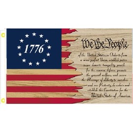 3X5 BETSY ROSS 1776 WE THE PEOPLE VINTAGE TEA STAINED 100D FLAG BANNER