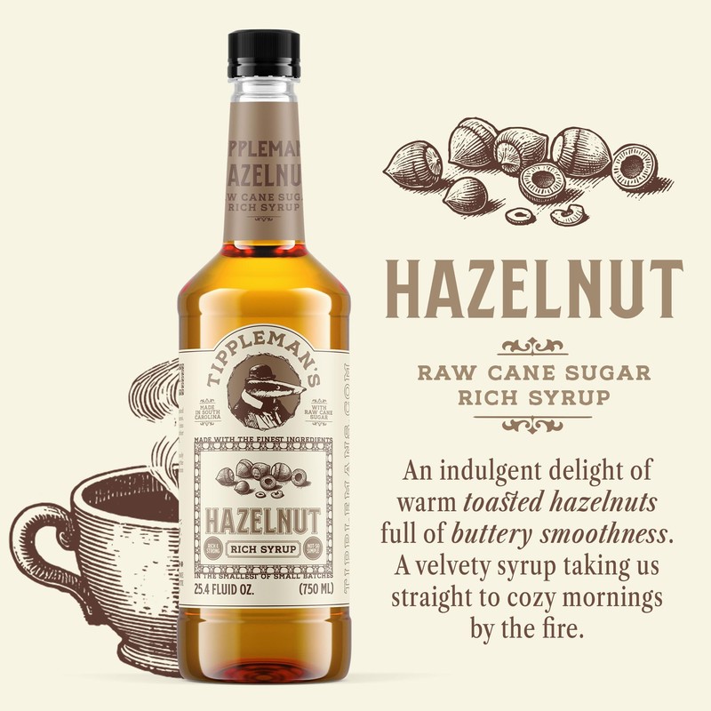 Tippleman's Hazelnut Coffee Syrup - Rich Flavor for Hot or