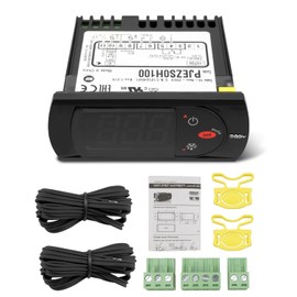 Urnqowuy PJEZS0H100 Temperatur Controller Fit for Carel and All Refrigerator Types, 115V Digital Thermostat with Temperature Sensor Probe, Mounting Hardware and Instructions