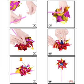 Lawn Pinwheels, Party Pinwheels Windmill Rainbow Pinwheel DIY Pinwheels Set for Kids Toy Garden Lawn Decor, 100 PCS