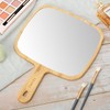 YEAKE Hand Mirror,Extra Large Natural Bamboo Handheld Mirror with Handle,