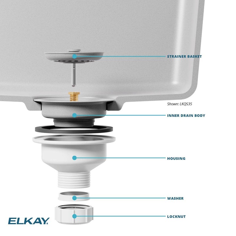 Elkay LKQS35 3-1/2" Basket Strainer - Black