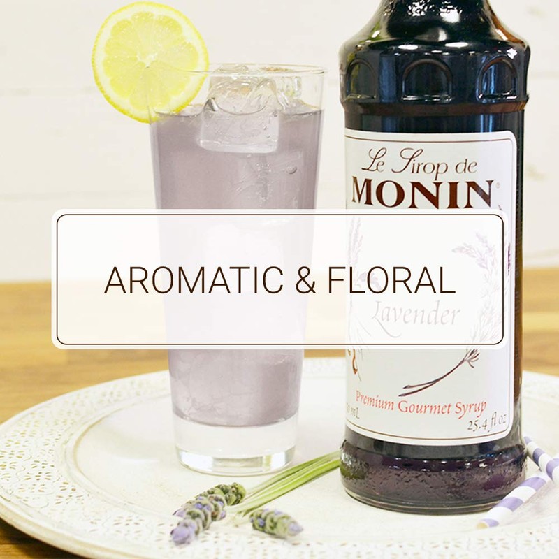 Monin - Lavender Syrup, Aromatic and Floral, Natural Flavors, Great