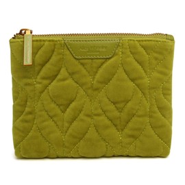 Alice Wheeler Velvet Quilted Makeup Pouch, 15.5 x 13.5 x 2.5 cm, Multiple Colours (Lime)