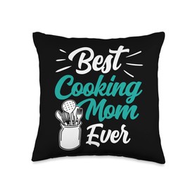 Cooking Kitchen Mama Mothers Day Cute Best Mom Ever Cook Mommy Mama Mother's Day Throw Pillow, 16x16, Multicolor