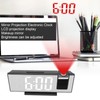 Projection Digital Alarm Clock USB Charging Automatic Dimming LED Mirror