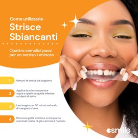 ESMILE Streifen zum Aufhellen von Früchten mit Pfirsichgeschmack, professionelle Behandlung zu Hause, schnell und sicher, 14 Streifen, ideal für Ihre Mundhygiene