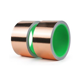 BOMEI PACK 2 Pack Copper Foil Tape 2inch x 66ft with Conductive Adhesive for Electrical Repair, Guitar, DIY Decoration, Stained Glass