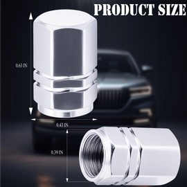 MEAJOO 12PCS Tire Valve Stem Caps, with Rubber O-Ring, Corrosion Resistant Leak-Proof, Aluminum Alloy Universal Wheel Valve Covers for Cars, SUV, Trucks, Bikes, Motorcycles, Bicycles(Silver)