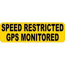 StickerTalk Speed Restricted GPS Monitored Vinyl Sticker, 10 inches by 3 inches