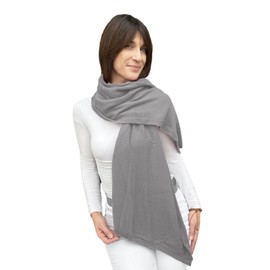 creazioni unique Women's Winter Scarf, Made in Italy - Autumn/Winter Accessories - Winter Women Scarf - Cashmere Blend Scarf, gray