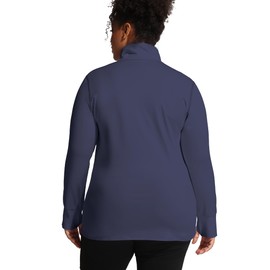 COOTRY Women's Plus Size Athletic Jackets Zip Up Lightweight Workout Running Track Jackets with Thumb Holes Navy 3XL