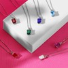 Emerald Cut Birthstone Necklace for Women 925 Sterling Silver Green