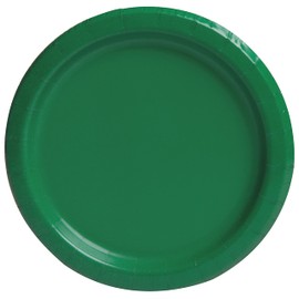 Unique Eco Friendly Paper Plates - 18cm - Emerald Green Colour - Pack of 8, Emerald Green