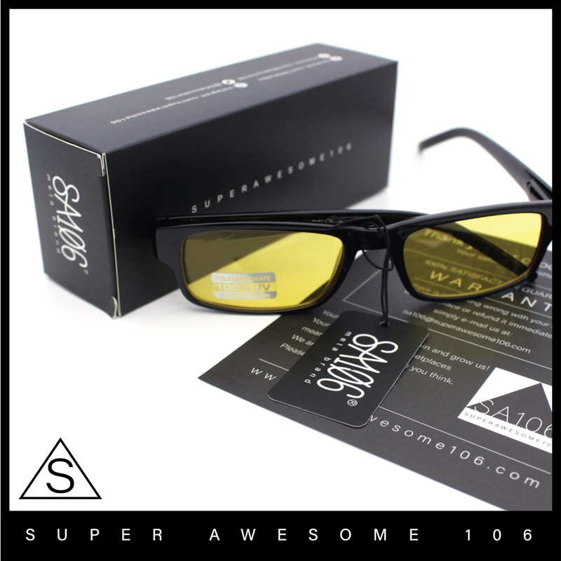 Mens Small Face Snug Fit Color Lens Rectangular Plastic Frame