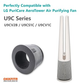 OKKFITR U9C Series (U9CV2B/U9CS1C/U9CV1C) Replacement Filter 2-Pack U9CV2B - 3-in-1 True HEPA & Activated Carbon Air Filter, Compatible with LG PuriCare AeroTower Fan Purifier