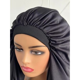 LUFFY Bonnets for Sleeping 2 in 1 Long Hair & Bonnet for Women & Soft Breathable and Smoothy & Bonnet for Braids Black