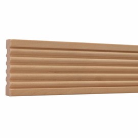 819-4FTWHW Unfinished White Hardwood Reversible Fluted/Reeded Casing Moulding