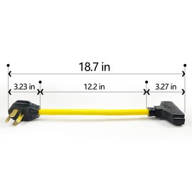 14-30P Male to (3) 5-15R Female Household Tri Outlet Dryer Adapter Cord，10AWG