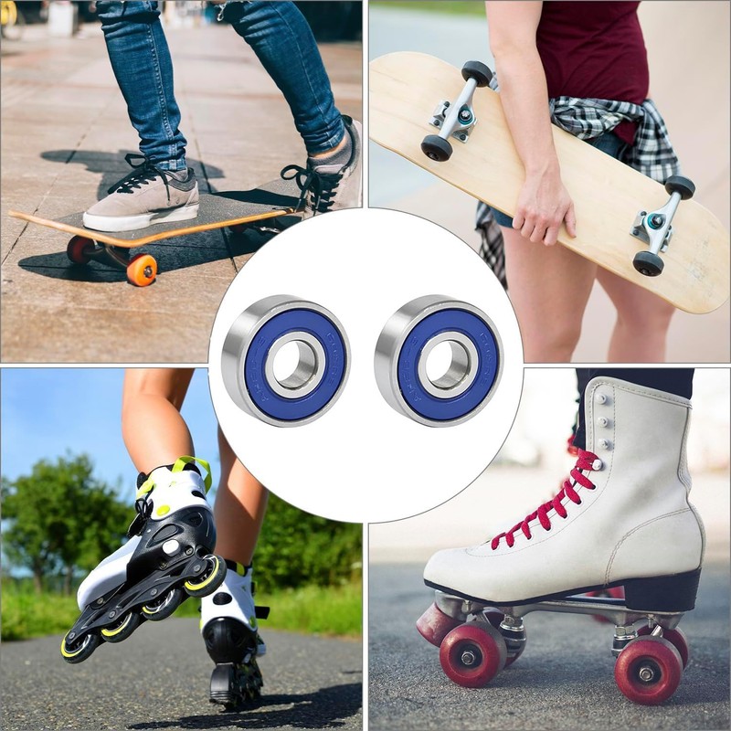 ZXfad 6pcs 608RS ABEC-9 Kugellager, geeignet für Skateboard, Roller und
