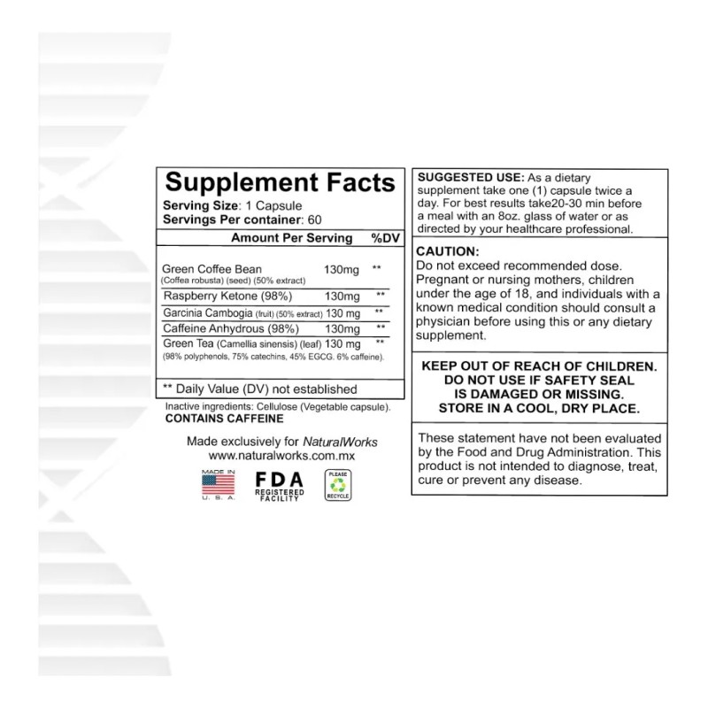 Lipocaps Natural Works 120 Capsulas Acelerador Metabolismo Natural