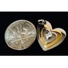 mini Charm Style Stainless Steel Two Toned Heart Pendant with