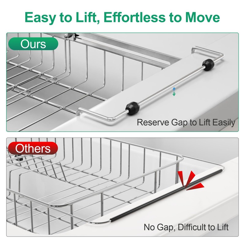 GSlife Expandable in Sink Dish Drying Rack - Stainless Steel