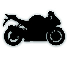Motorcycle Decal Sticker, Sport Bike Crotch Rocket Compatible with Suzuki Truck or Trailer - 5 1/2 x 10 Inch in Black