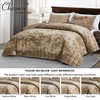 Chezmoi Collection Piers Tan Velvet Quilt Oversized King Set, 3-Piece