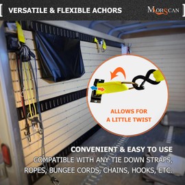 MorScan 10 Pack E-Track 2" x 6" Rope Tie-Offs, E Track Tie Down Anchors Tie Off Strap w/D Ring, for Load Securement Tie-Down in Flatbeds, Enclosed Trailers, Vans, Cars, Trucks, Pickups, Warehouses