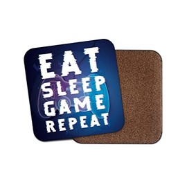 Square Single Coaster - Eat Sleep Game Repeat Gamer Gaming Kids Boys Men Teen Gift #76954