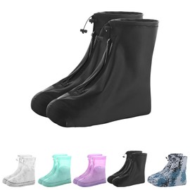 CAPASTEC Waterproof Shoe Cover, Rain Shoe Cover, 7 Sizes, 5 Colors, Rain Shoe Cover, 1 Pair, Black