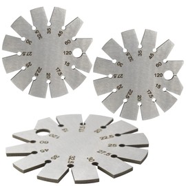 Adyoney 3 PCS Brushed Silver 15-120 Degree Bevel Gauge, Stainless Steel Axe Angle Gauge Round Shape