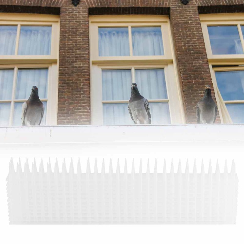 12Pcs Outdoor Plastic Anti Bird Spike Strips Repellent Defender for
