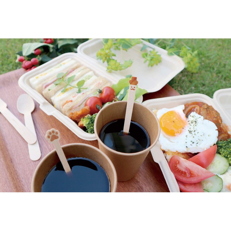 大黒工業 肉球 マドラー 13cm 木製 100本入り 377262