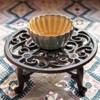 7 Inches Cast Iron Teapot Warmer Dish Cups Trivet,Round-Shaped Design