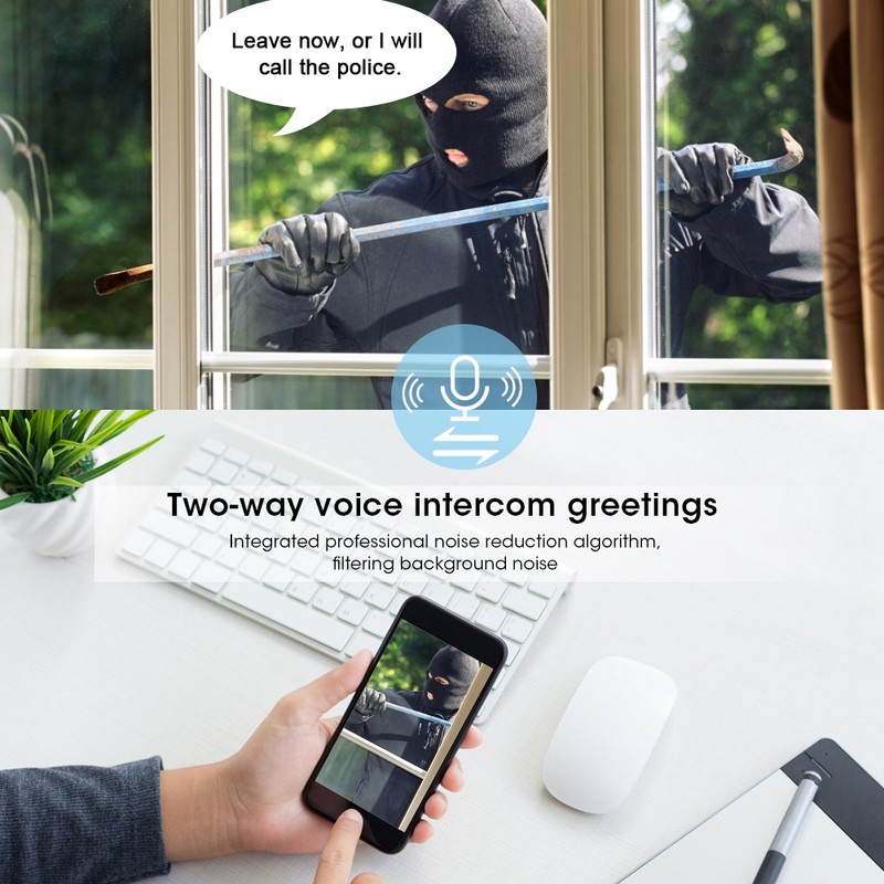 1080P Camera Wireless AI Motion Track Night Vision 2‑Way Intercom