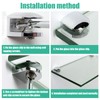 4PCS Chrome Glass Shelf Brackets Adjustable Wall Mounted Zinc Alloy