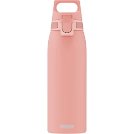 SIGG Stainless Steel Drinking Bottle, Shield ONE, Suitable for Carbonated Drinks, Leak-Proof, Feather-Light, BPA-Free, 1 L, Pink