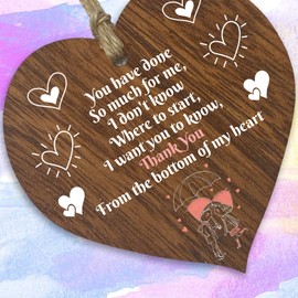 You Have Done So Much For Me Wooden Heart Sign Plaque, Thank You Gift for Women Men, Secret Santa, Mothers Day, Midwife Gifts, Birthday Christmas Leaving Plaques for Friends - Dark Wood Hearts Signs