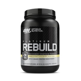 Optimum Nutrition Platinum Rebuild, Premium Platinum Blend Protein Powder with Creatine, Vanilla Buttercream, 20 Servings