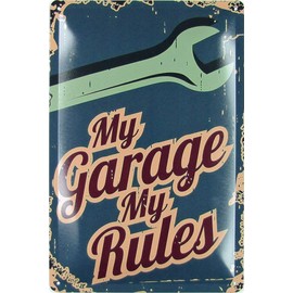 Metal Sign 20 x 30 cm My Garage My Rules! Vintage Tin Sign