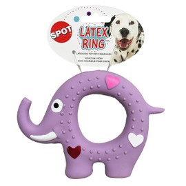 SPOT Latex Ring Dog Toy - Soft & Stuffing-Free with Honking Squeaker, 100% Latex, Brightly Colored, Ideal for Small Dogs and Puppies & Light Chewers, 5-inch Assorted Styles
